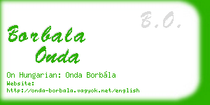 borbala onda business card